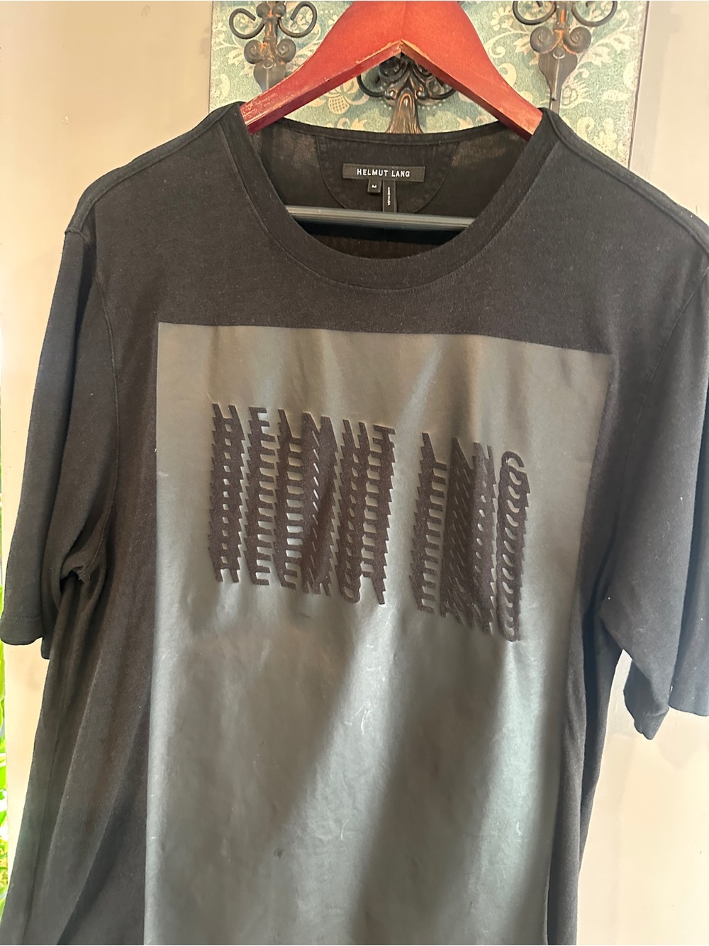 Helmut Lang Black Graphic Logo Short Sleeve Tee
